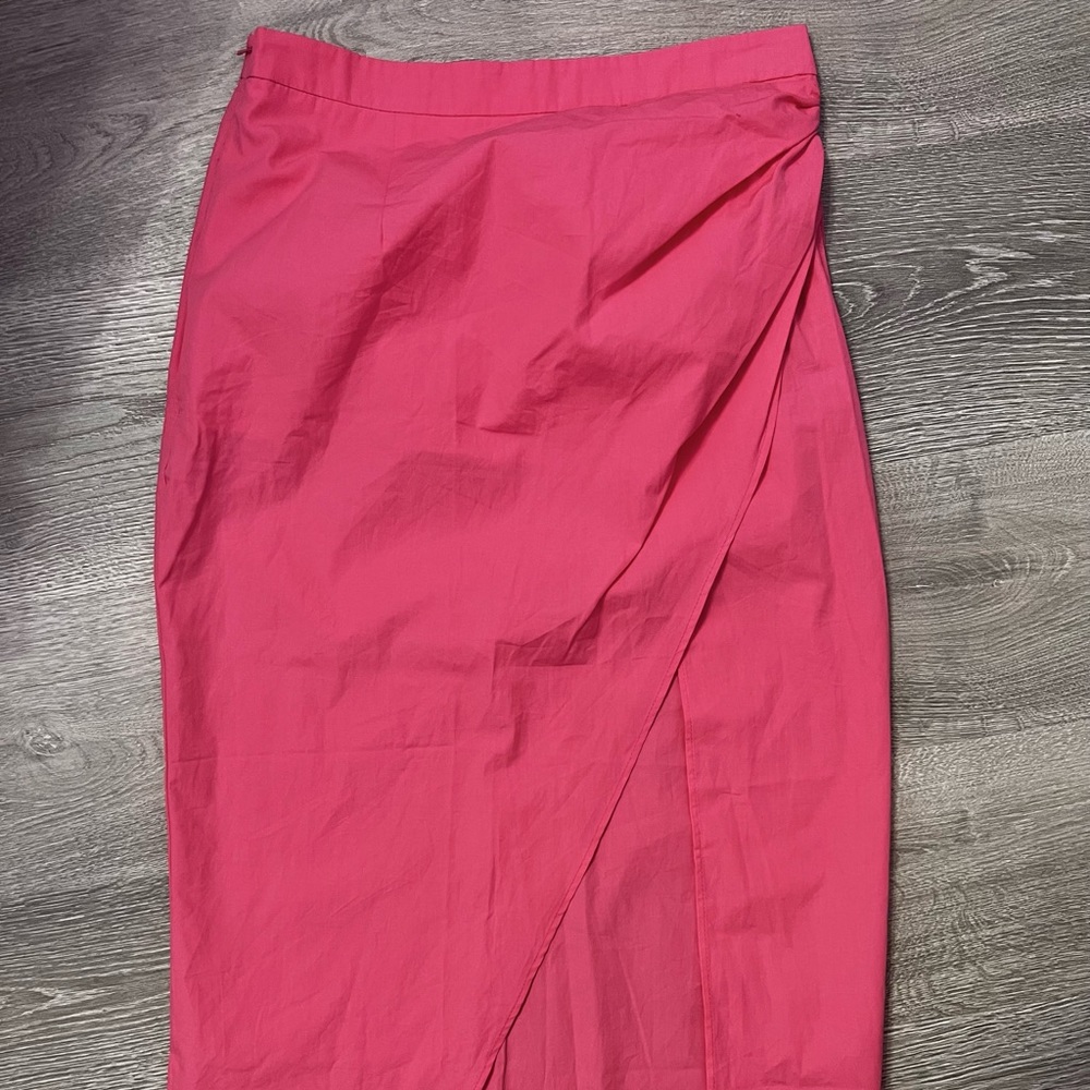 ASOS pink side slit midi skirt size 6